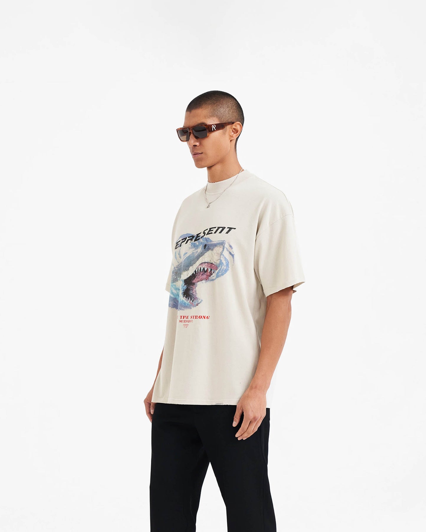 Vintage White Only The Strong Survive T-shirt