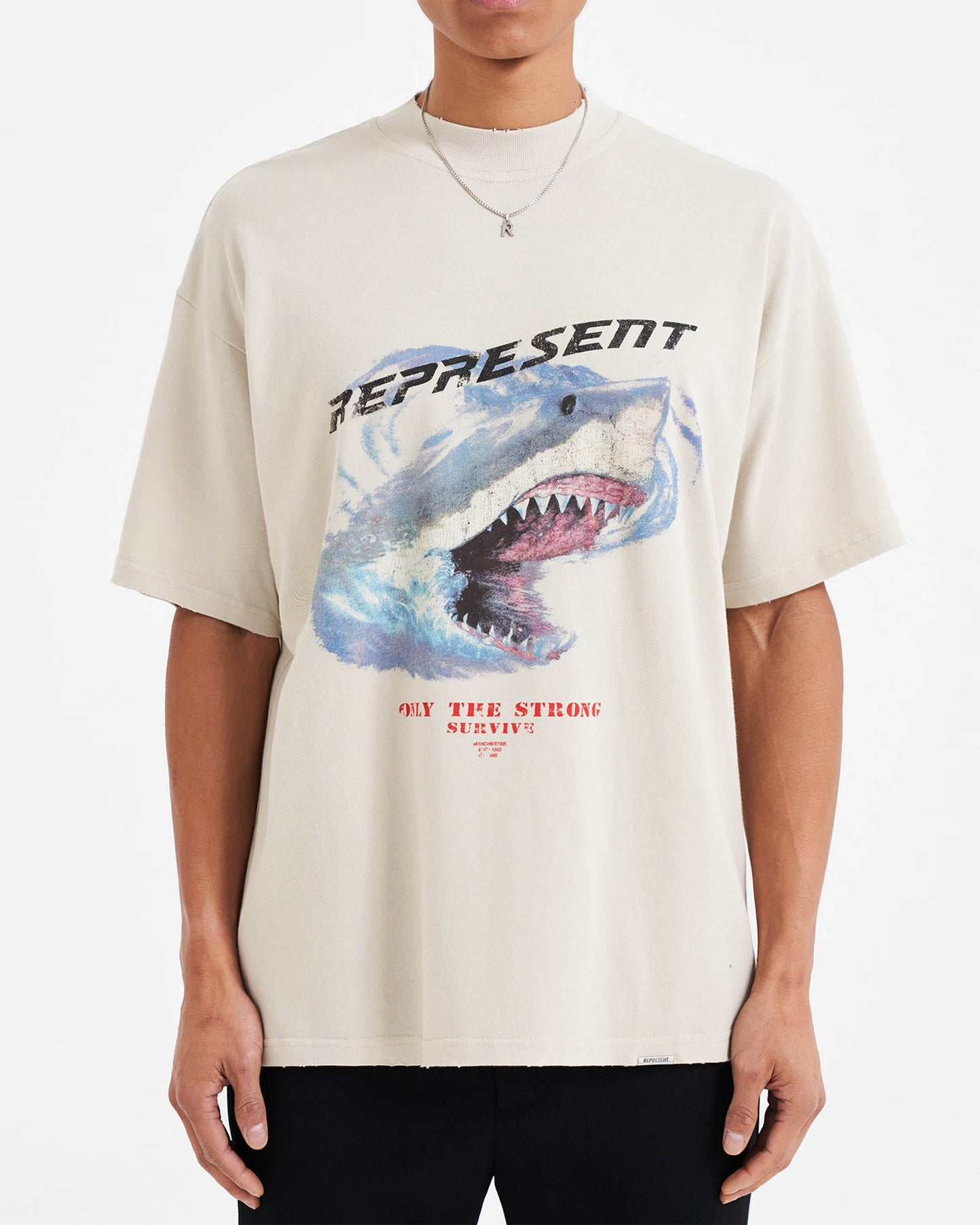 Vintage White Only The Strong Survive T-shirt